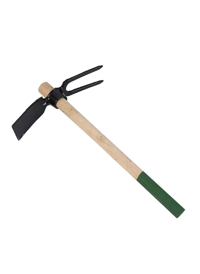 LAWAZIM Digging Hoe & 2 Teeth Garden Fork with Wooden Handle  - Image 2