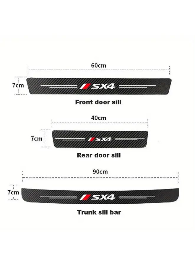 Suzuki SX4 Car Door Threshold Scuff Plate Protector 1Pcs Carbon Fiber Decal Sticker - Image 3