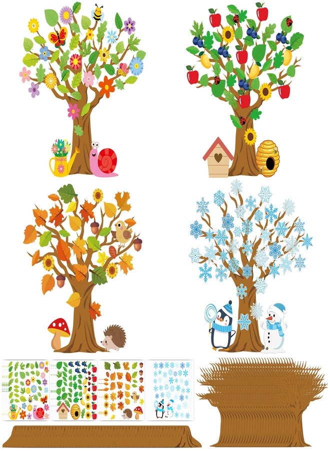 Bafeil 32 Set Seasonal Trees Craft Kits Make Your Own DIY Four Seasons Tree Decoration Spring Summer Autumn Winter Sticker Art Craft for School Classroom Home Activity Party Favor Supplies - Image 1