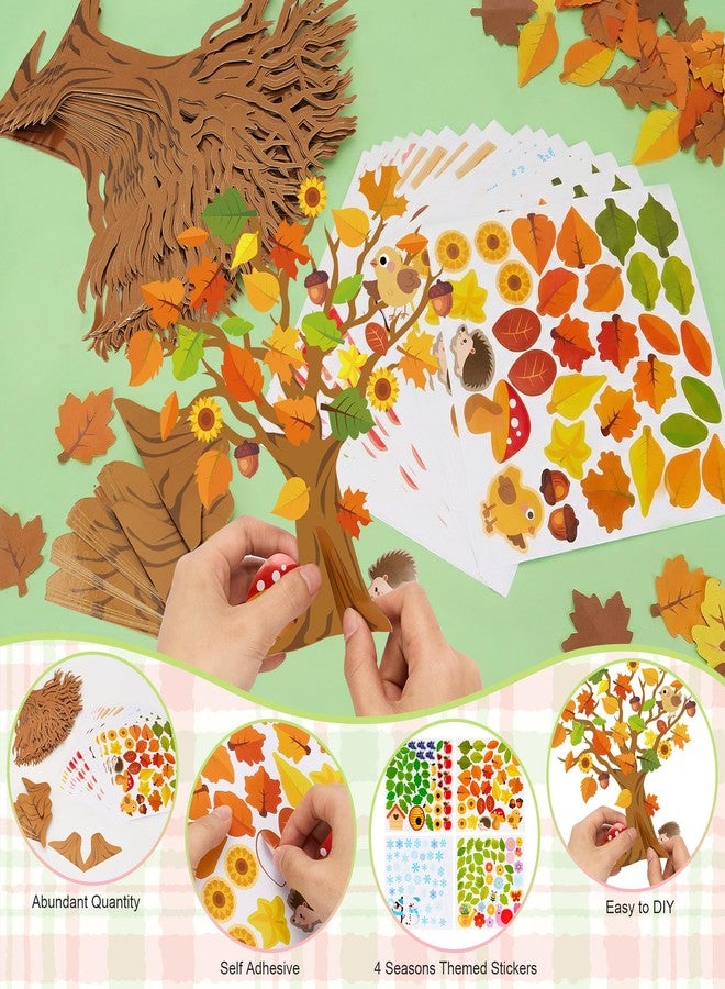 Bafeil 32 Set Seasonal Trees Craft Kits Make Your Own DIY Four Seasons Tree Decoration Spring Summer Autumn Winter Sticker Art Craft for School Classroom Home Activity Party Favor Supplies - Image 3