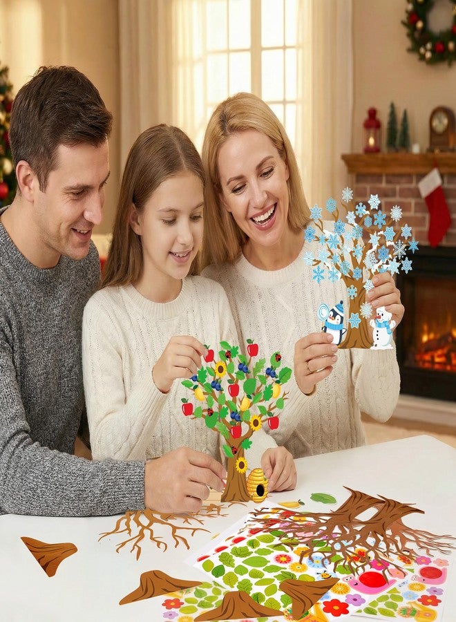 Bafeil 32 Set Seasonal Trees Craft Kits Make Your Own DIY Four Seasons Tree Decoration Spring Summer Autumn Winter Sticker Art Craft for School Classroom Home Activity Party Favor Supplies - Image 4