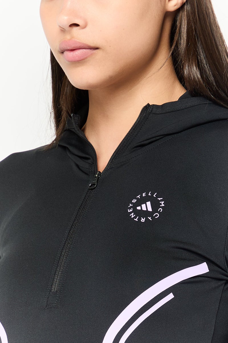 Adidas Adidas by Stella McCartney Women Sportswear Fit Long Sleeve Training Hooded Track Top, Black  - Image 3