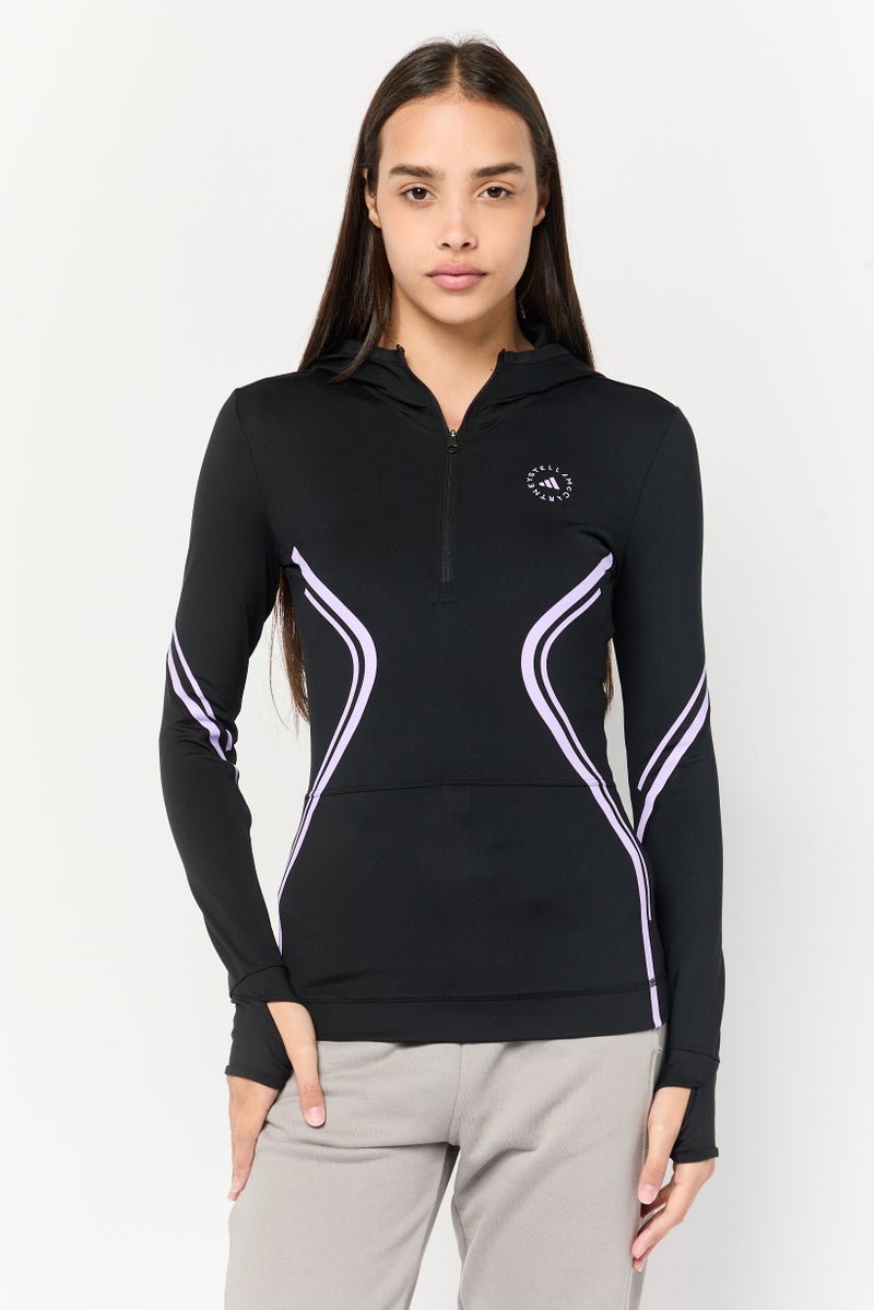Adidas Adidas by Stella McCartney Women Sportswear Fit Long Sleeve Training Hooded Track Top, Black  - Image 1