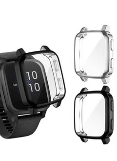 Screen Protector Case Fit for Garmin Venu Sq/Venu Sq Music Full Coverage Soft TPU Protective Cover Bumper 2 Pack
