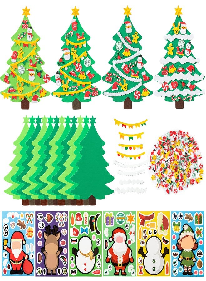 MALLMALL6 276Pcs DIY Christmas Tree Foam Craft Kits Self-Adhesive Stickers Xmas Make a Face Sticker Handmade Artwork Project Making Fun Home Activities for Kids Christmas Gift Party Favor Decoration - Image 1