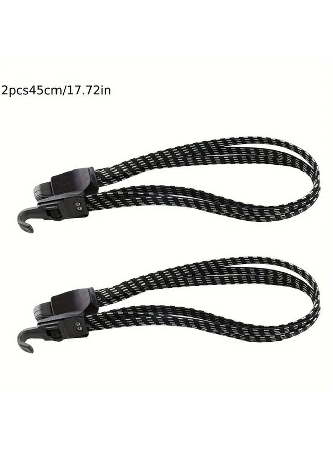 2pcs Size S Bike Bungee Cords Heavy Duty Adjustable Straps with Hooks for Cargo - Image 1