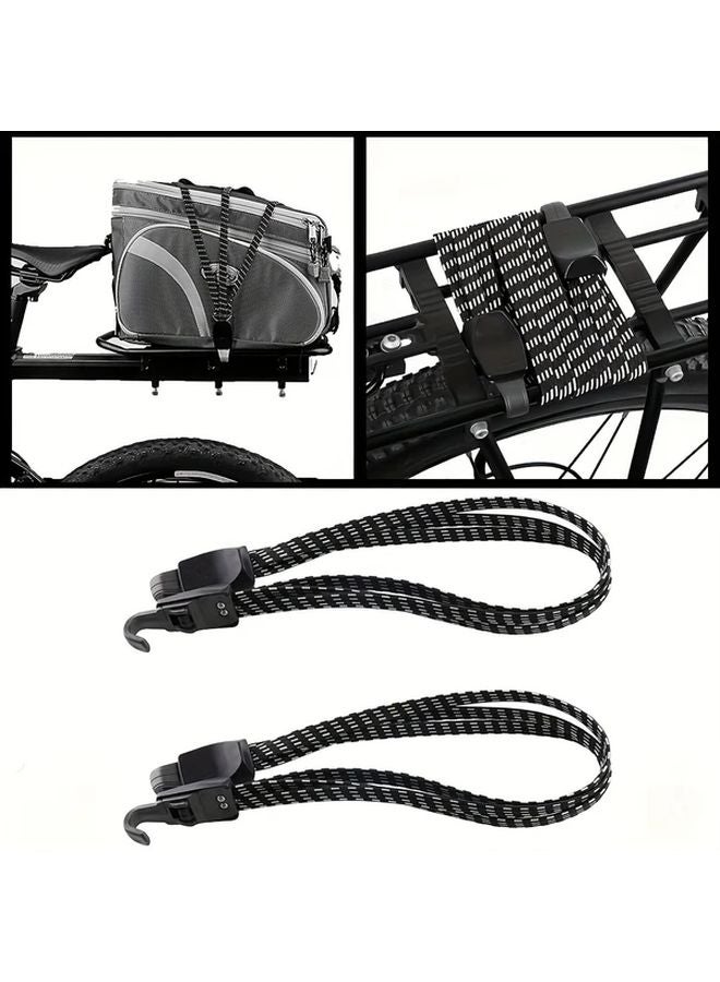 2pcs Size S Bike Bungee Cords Heavy Duty Adjustable Straps with Hooks for Cargo - Image 2