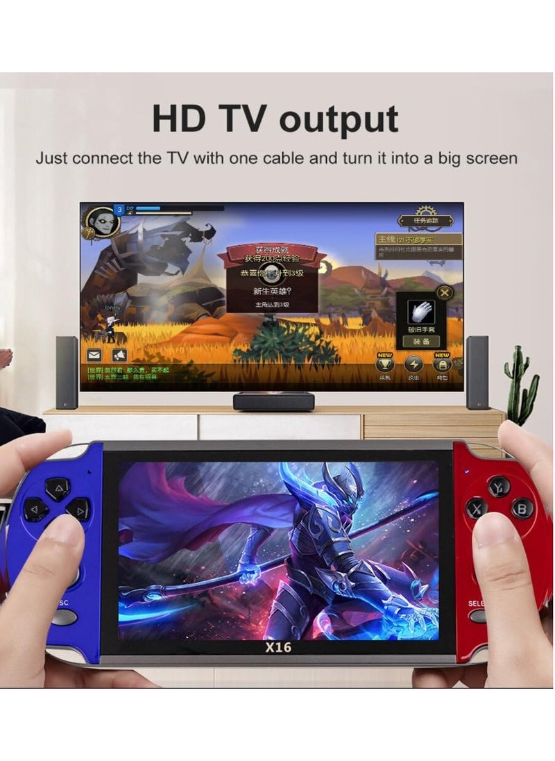 SMARTX - X16 Handheld Game Console with 6.5-Inch HD Display, 64GB Memory Card, Built-in Classic and Modern Games, Portable Gaming System for Kids and Adults, Ideal for Travel, Entertainment, and Gifting - Image 1