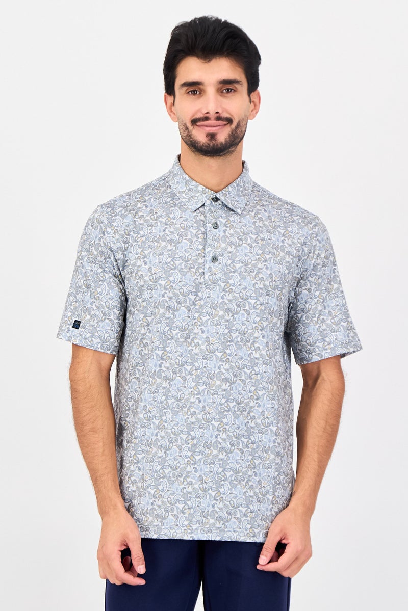 Greg Norman Men Sportswear Fit Short Sleeve Outdoor Polo Shirt, Multicolor - Image 1