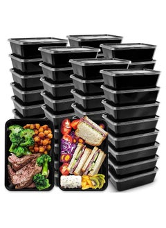 YIM-VIBEHAUS 50 Pack Meal Prep Containers, Reusable To-Go Food Containers Plastic Bento Boxes with Lids, Food Storage Lunch Box, Microwave/ Freezer/Dishwasher Safe, BPA-Free, 1200ML/40OZ  - Image 1