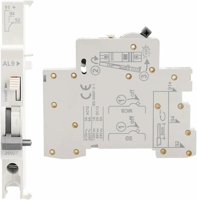 GYM9 1A-63A MCB للتنبيه الإضافي لمفتاح الدائرة C65N (عدد 1 قطعة، حجم: AL9-SD Alarm) - Image 1
