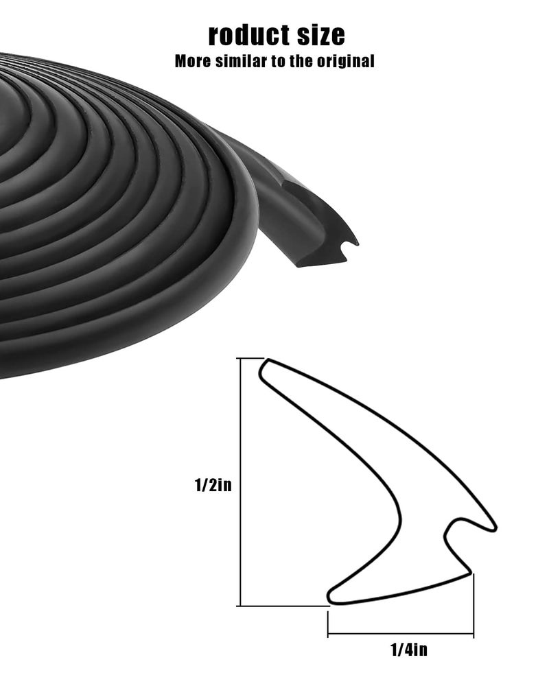 TIKSCIENCE TIKSCIECNE RV Window Rubber Seal Strip 1/2'' x 1/4'' Fit for Boats RV Window Edge Waterproof Weatherstrip Rubber Window Locking Gasket Window Seal Trim, 40Ft - Image 2