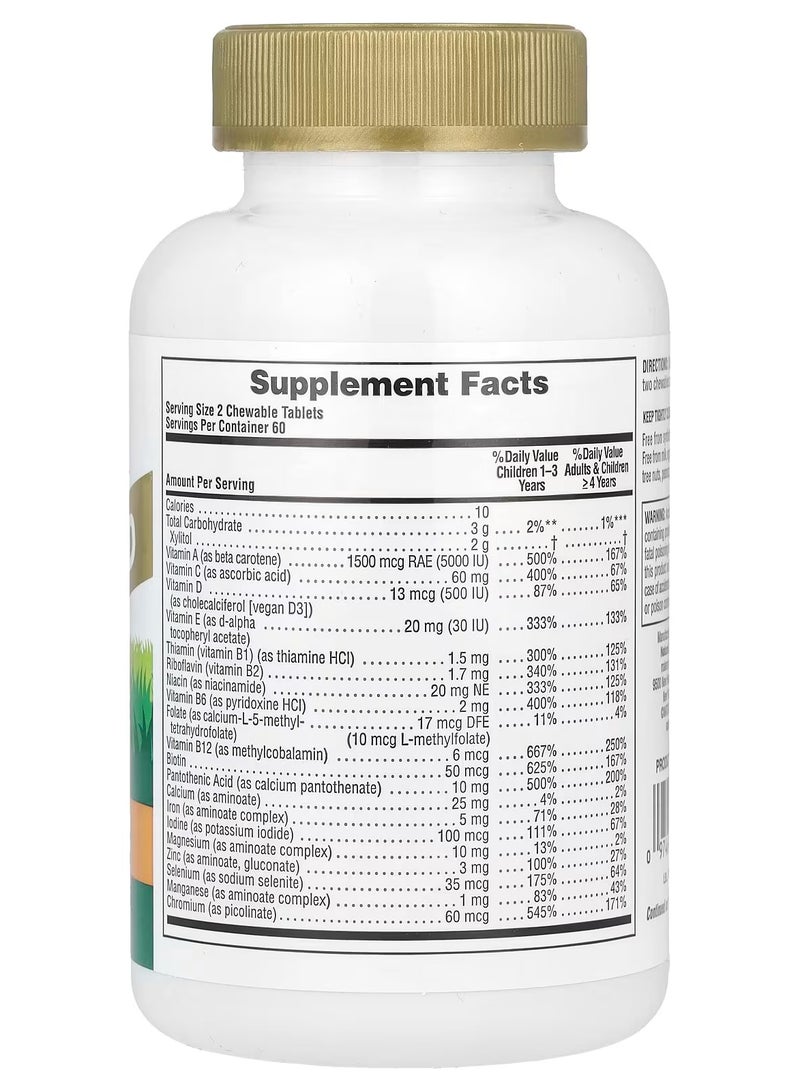 NaturesPlus Animal Parade Gold®, Children's Chewable Multivitamin Supplement, Cherry, Grape & Orange, 120 Animal-Shaped Tablets - Image 2