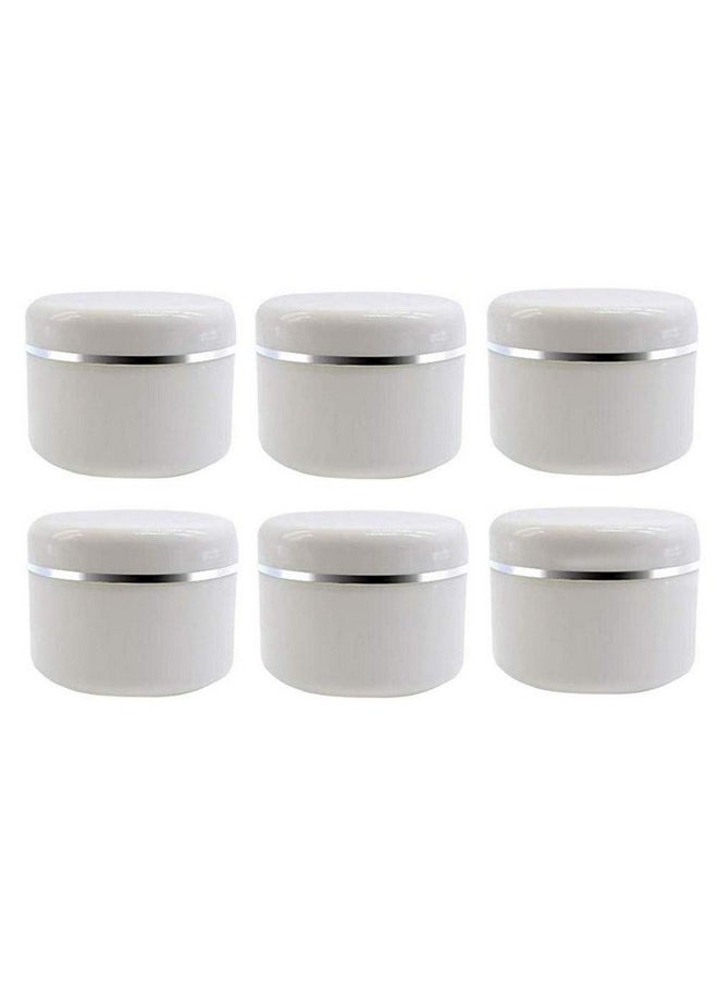 ericotry 6Pcs White Plastic Jar With Dome Lid 8 Oz (250G) Portable Refillable Cosmetic Makeup Face Cream Lotion Jar Lip Balm Lotion Storage Container Bottle Pot Case  - Image 1