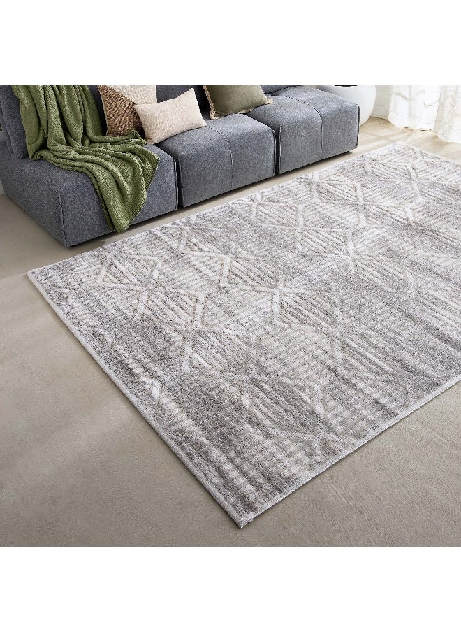 Home Box Gloss Brent Stain Resistant Polypropylene Rug - 200x300 cm  - Image 1
