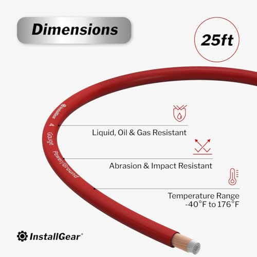 InstallGear 4 Gauge CAA Wire - 25ft Automotive Power & Ground Cable for Car Amplifier, Speaker, RV, Welding - Image 3