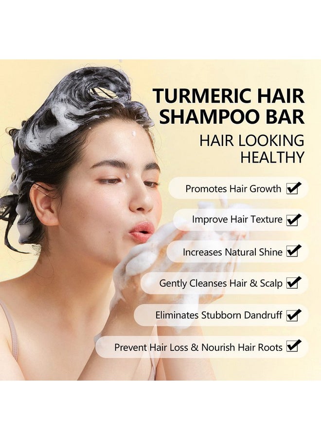 Tamoskiny - 2 Pack Ginger Hair Regrowth Shampoo Bar Turmeric Shampoo Bar Soap With Coconut Oil Natural Organic Ginger Bar Shampoo For Hair Growth Solid Ginger Shampoo Bar Promotes Hair Growth 120G - Image 1