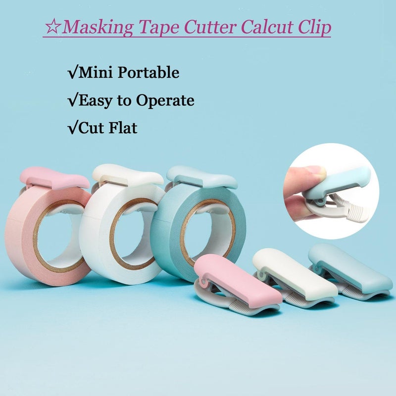 woobles Mini Portable Masking Tape Cutter Clip Type 10-15 mm Color Green Green For 10~15mm - Image 2
