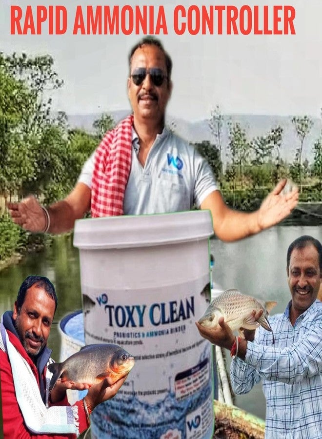 WD DE TOX Toxy Clean بروبيوتيك ومزيل الأمونيا لأحواض الأسماك والروبيان | يقضي على الغازات السامة والرواسب | يعزز النمو | التحكم في الروائح | مُكيّف مياه أحواض السمك بتقنية Biofloc RAS | 500 غرام - Image 2
