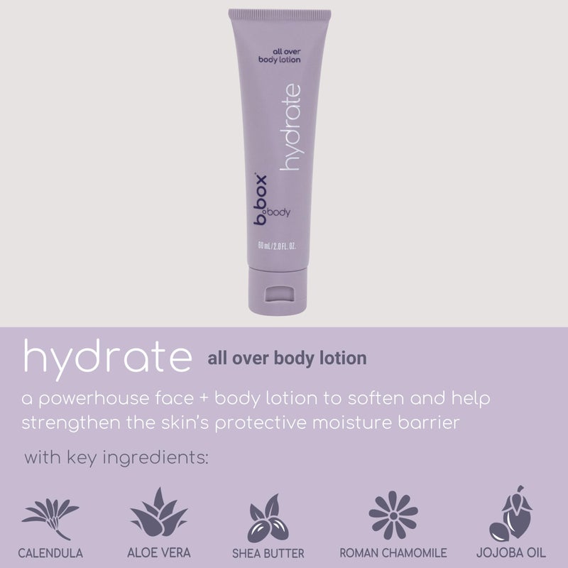 b.box body Bath + Skin Care Minis - Cleanse, Soothe, Hydrate & Protect. 4 Pack of Body Wash, Mineral Soak, Lotion & Diaper Cream. Calming Scents. For Newborns & All Ages. Ideal Baby Gifts. 2 Fl Oz - Image 4