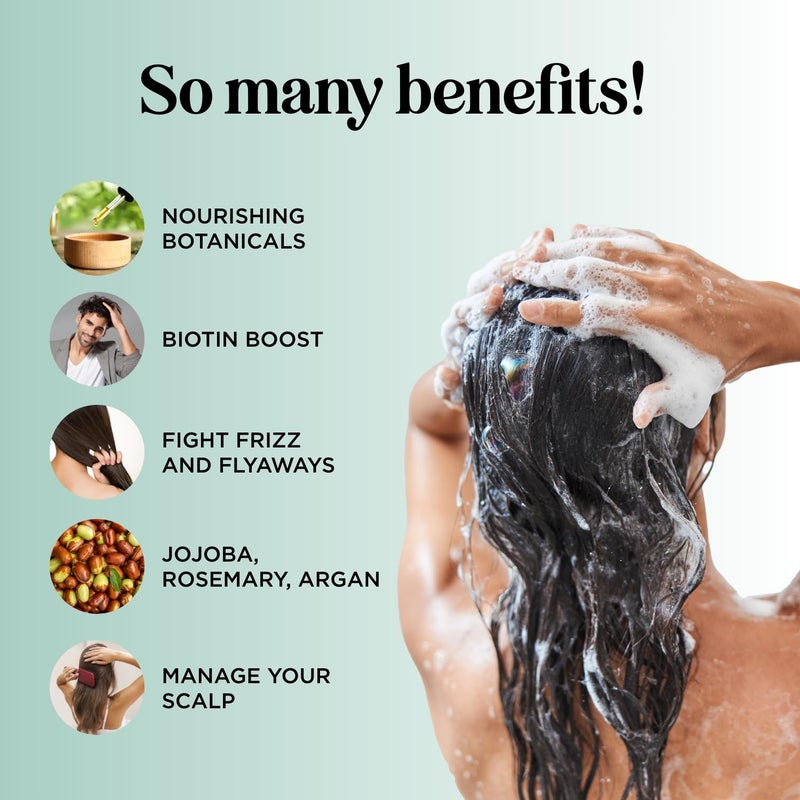 Maple Holistics Biotin Rosemary Shampoo and Conditioner Set - Vegan Biotin Shampoo and Conditioner Set Volumizing Complex with Rosemary Essential Oil for Fine Weak & Dull Hair - Sulfate & Paraben Free (16 Fl Oz) - Image 3