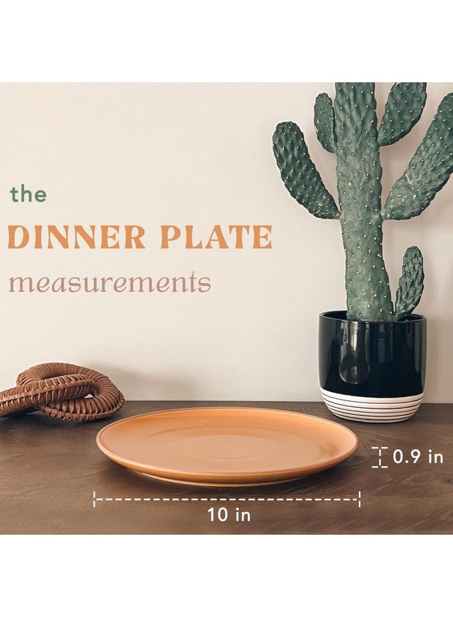 Mora Ceramic Artisan Matte Dinner Plates Set of 6, 10 inch Dish Set - Microwave, Oven, and Dishwasher Safe, Scratch Resistant, Modern Rustic Dinnerware- Kitchen Porcelain Serving Dishes - Image 2