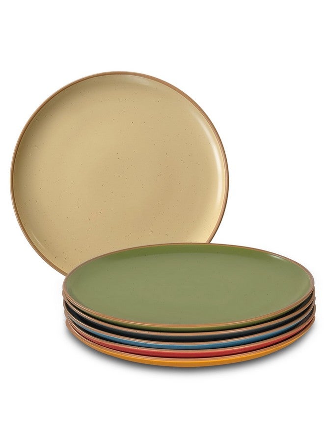 Mora Ceramic Artisan Matte Dinner Plates Set of 6, 10 inch Dish Set - Microwave, Oven, and Dishwasher Safe, Scratch Resistant, Modern Rustic Dinnerware- Kitchen Porcelain Serving Dishes - Image 1