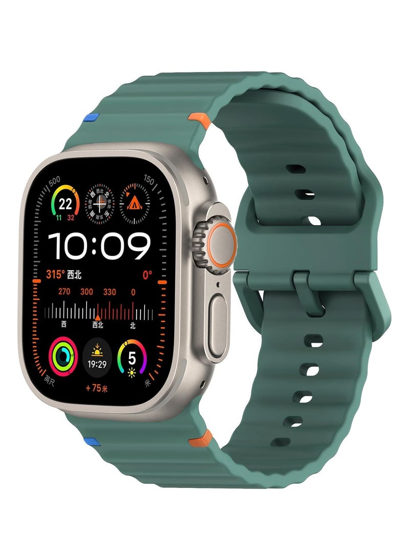 TEMPO Durable Sport Band Compatible with Apple Watch Ultra 2/1 Ultra 49mm 46mm 45mm 44mm 42mm for Men Women, Soft Silicone,Waterproof Strap for iWatch Series 10 9 8 7 6 5 4 3 2 1 SE  - Image 1