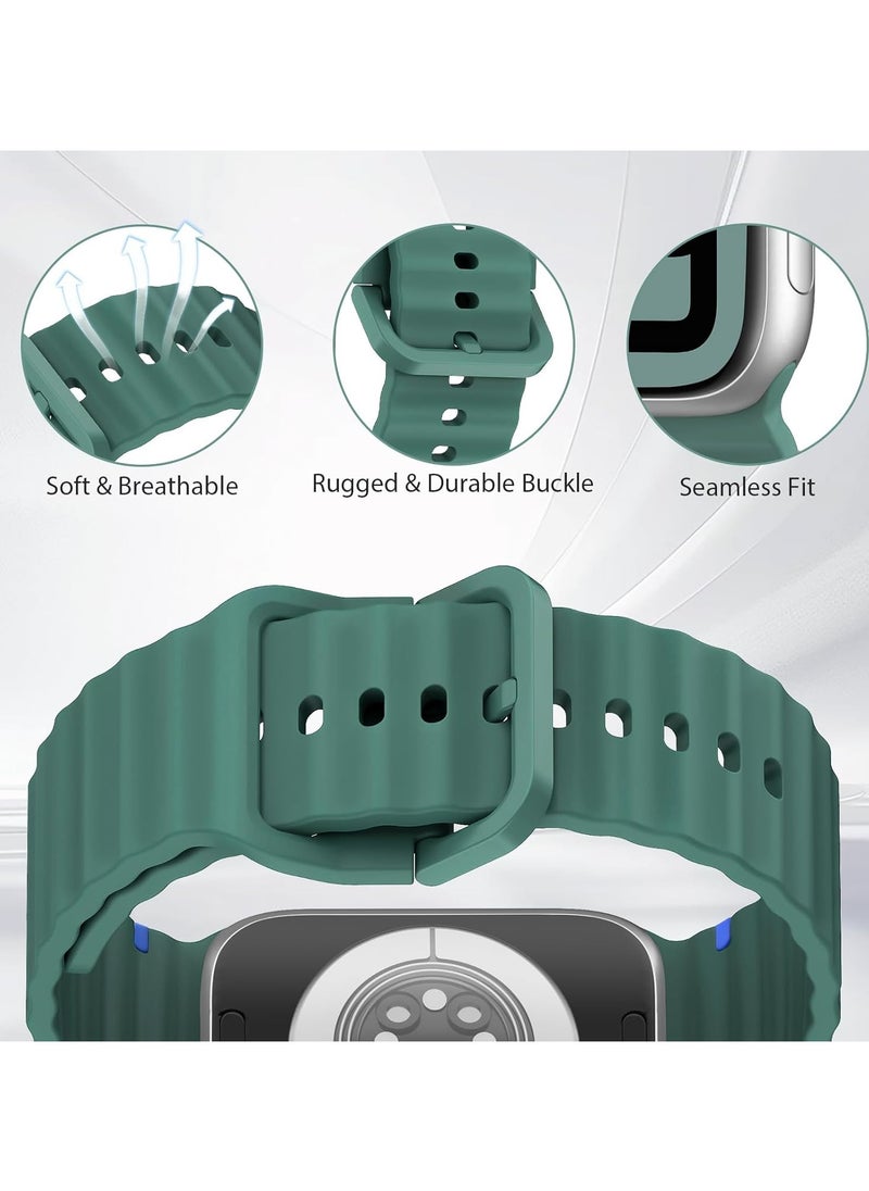 TEMPO Durable Sport Band Compatible with Apple Watch Ultra 2/1 Ultra 49mm 46mm 45mm 44mm 42mm for Men Women, Soft Silicone,Waterproof Strap for iWatch Series 10 9 8 7 6 5 4 3 2 1 SE  - Image 3