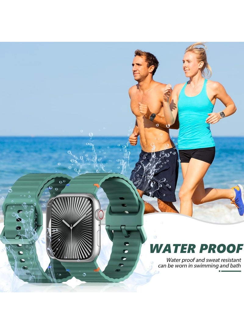 TEMPO Durable Sport Band Compatible with Apple Watch Ultra 2/1 Ultra 49mm 46mm 45mm 44mm 42mm for Men Women, Soft Silicone,Waterproof Strap for iWatch Series 10 9 8 7 6 5 4 3 2 1 SE  - Image 2