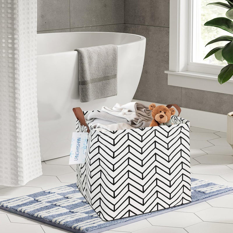 LANGYASHAN Square Storage Baskets Waterproof Canvas Children Laundry Nursery Hamper for Shelves Gift Baskets Toy Organizer Room Decor(Lion) - Image 5