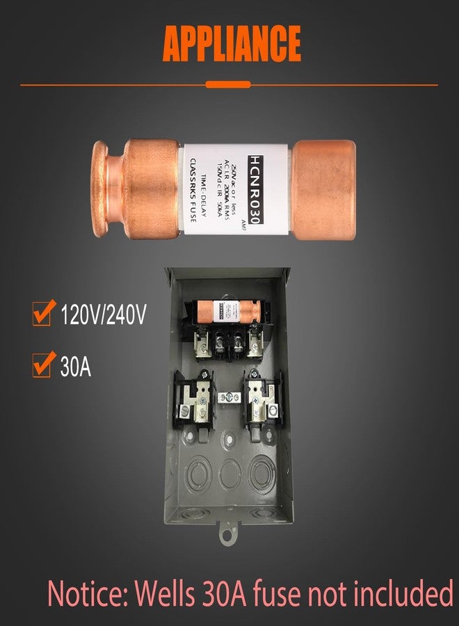 ويلز صندوق فصل التيار المتردد المقاوم للماء من ويلز، 30 أمبير (بدون فيوز مرفق)، صندوق معدني خارجي لفصل الفيوزات 120/240 فولت تيار متردد، مفتاح سحب للمنازل ومكيفات الهواء التجارية الخفيفة - Image 2