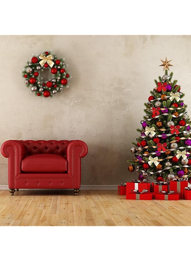 إيروريكس 24 قطعة من زينة القوس لشجرة أكاليل الزهور الحمراء أقواس زينة عيد الميلاد زينة لحفلات المنزل أقواس صغيرة لامعة للحرف اليدوية - Image 4