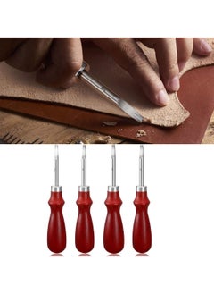 Y&D Leather Beveler, 4Pcs Edge Beveler Craft Keen Cutting Beveling Skiver Tool For Diy Working  - Image 1