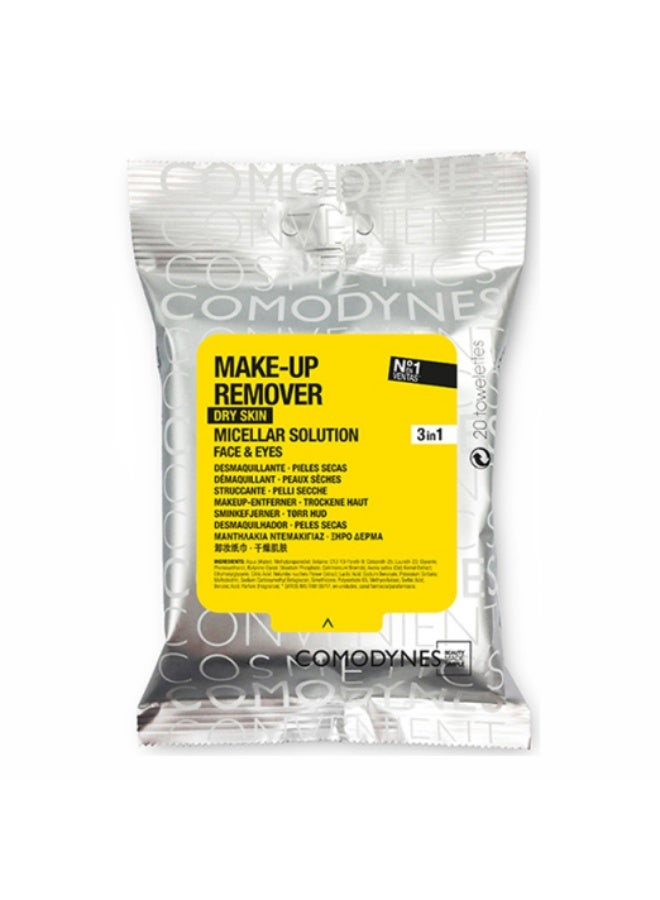 Comodynes Make-Up Remove Cleansing Wipes Sensitive and Dry Skin 20un - Image 1