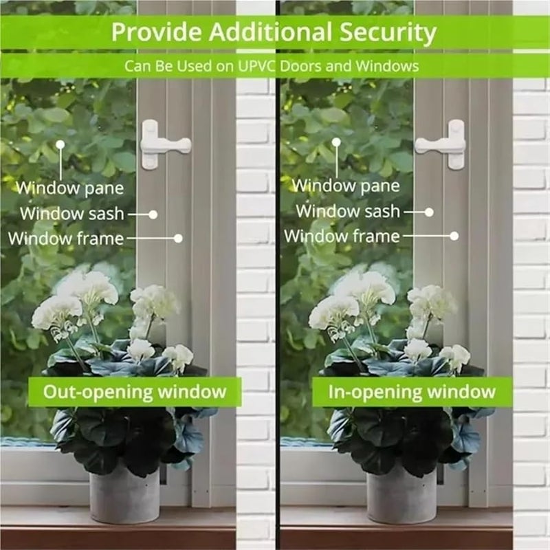 T Lock With Key 10Pcs Alloy Safety Door Sash Jammer Security Restrictor Anti Theft Locks - Image 4