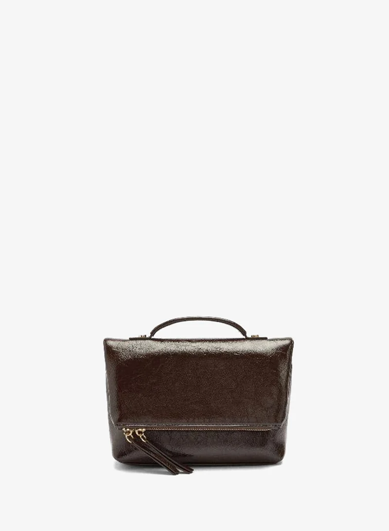 PARFOIS Party bag with flap in cracked effect