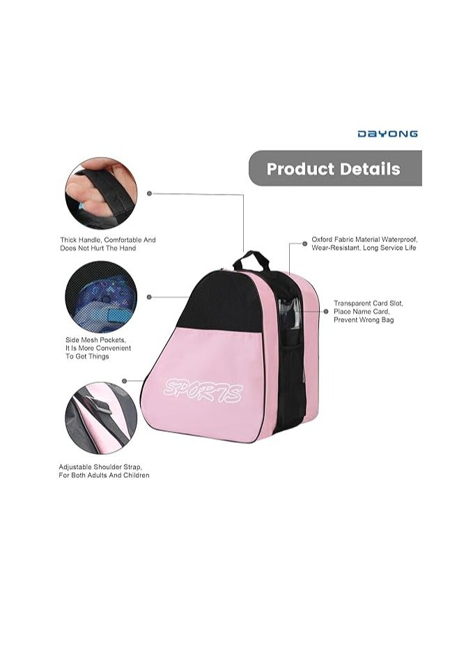 DAYONG حقائب التزلج على العجلات، حقيبة تزلج من قماش أوكسفورد مع حزام كتف قابل للتعديل للأطفال والبالغين، حقيبة تزلج بسعة كبيرة للأحذية، الخوذة وغيرها من ملحقات التزلج. - Image 3