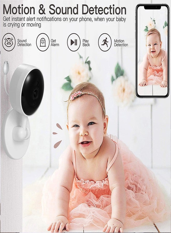 FOUKWAKC Tuya Baby Monitor with Camera and Audio, 2K WiFi Indoor Video Baby Camera with Mount, Motion & Cry Detection, Temp & Humidity Sensor, Night Vision, 2 Way Audio, 4 Lullabies, APP Control - Image 2