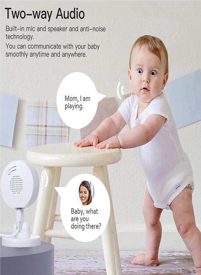 FOUKWAKC Tuya Baby Monitor with Camera and Audio, 2K WiFi Indoor Video Baby Camera with Mount, Motion & Cry Detection, Temp & Humidity Sensor, Night Vision, 2 Way Audio, 4 Lullabies, APP Control - Image 3