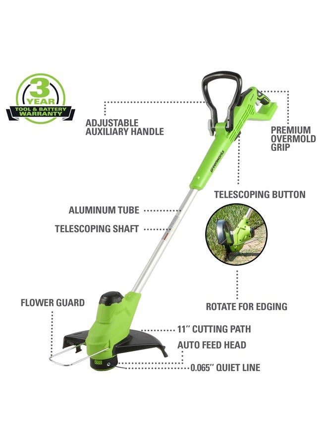 Greenworks 24V 10 inch TORQDRIVE String Trimmer, Battery Not Included ST24B03 - Image 2