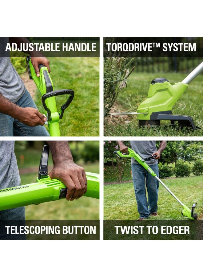 Greenworks 24V 10 inch TORQDRIVE String Trimmer, Battery Not Included ST24B03 - Image 4