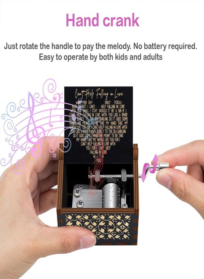STORE 2508 Store2508 Wooden Vintage Hand Cranked Music Box – Can’t Help Falling in Love - Image 3