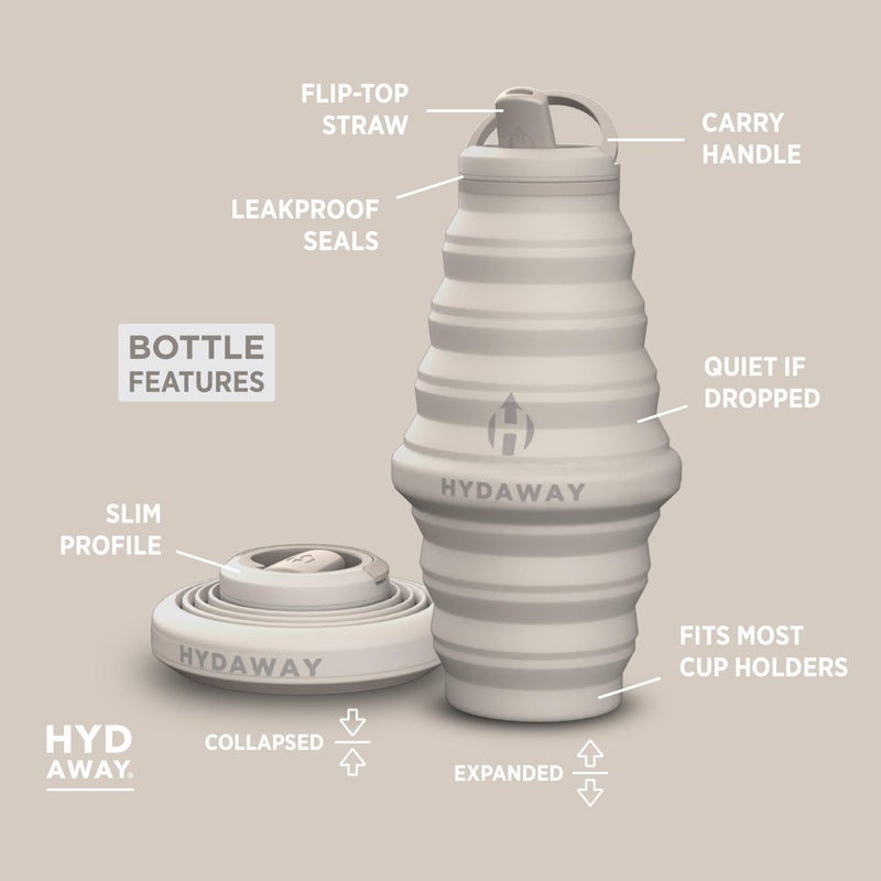 HYDAWAY 25oz Collapsible Water Bottle - BPA-Free, Leakproof, Lightweight, and Space-Saving - Perfect for Hiking, Travel, and All-Day Hydration - Image 5