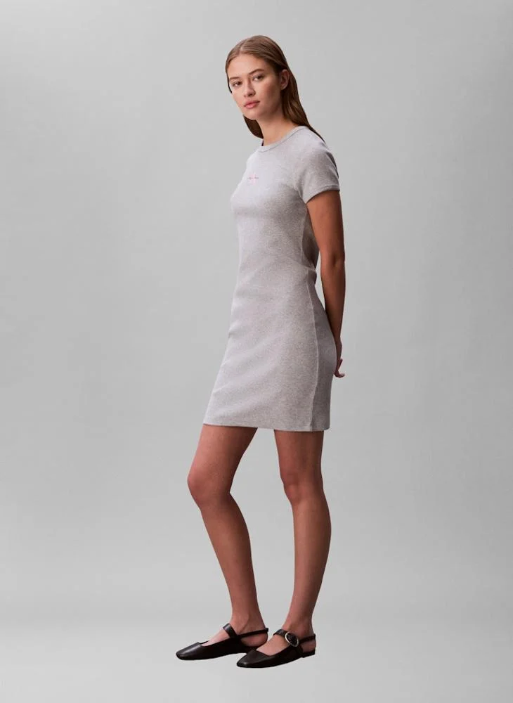Calvin Klein Jeans  Monologo Baby Rib Mini Dress for Women | Best Price UAE