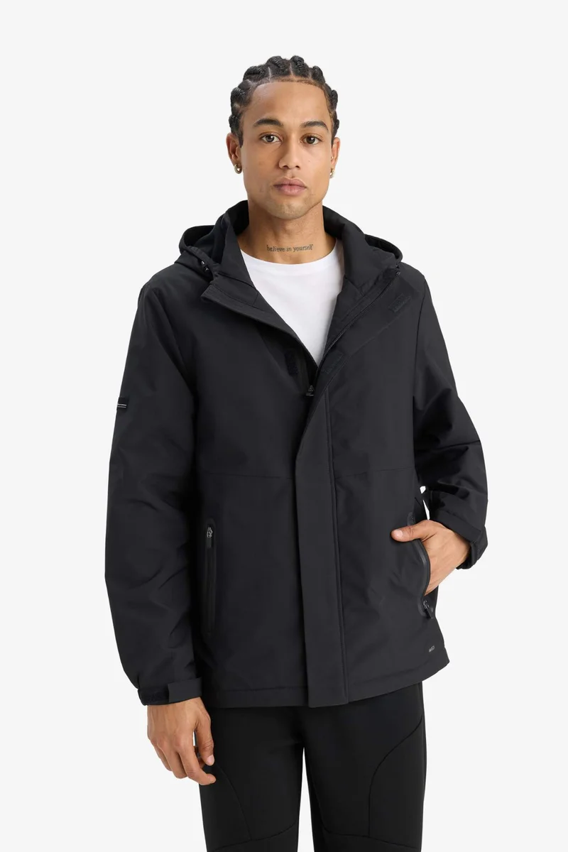 Defacto  DeFactoFit Regular Fit Hooded Waterproof Rain Jacket for Men | Best Price UAE