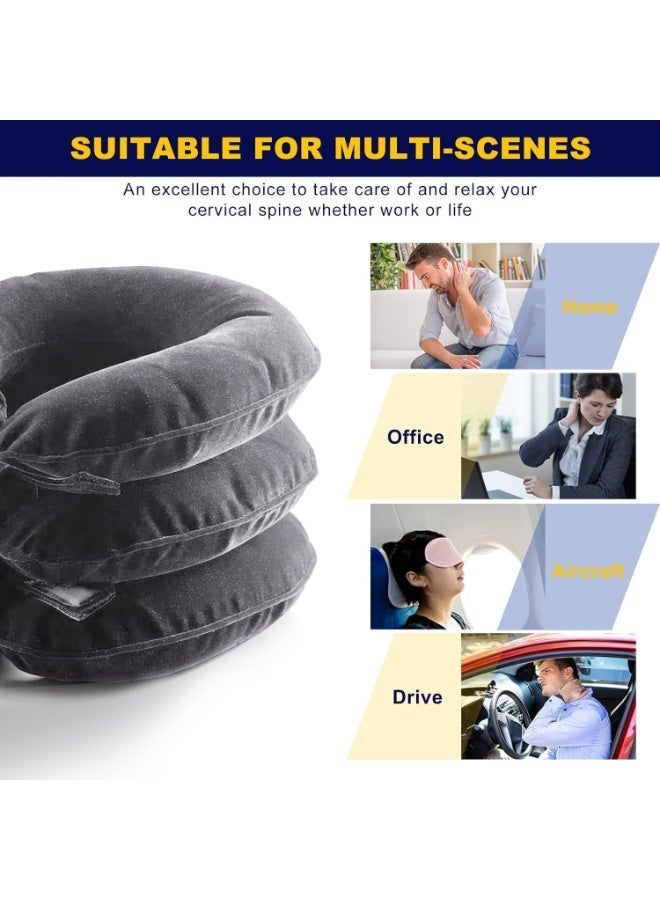 Hugifts Cervical Traction Device for Neck Pain Relief, Adjustable Inflatable Neck Stretcher Neck Brace, Neck Traction Device for Use Neck Decompression and Neck Tension Relief (Gray) - Image 4