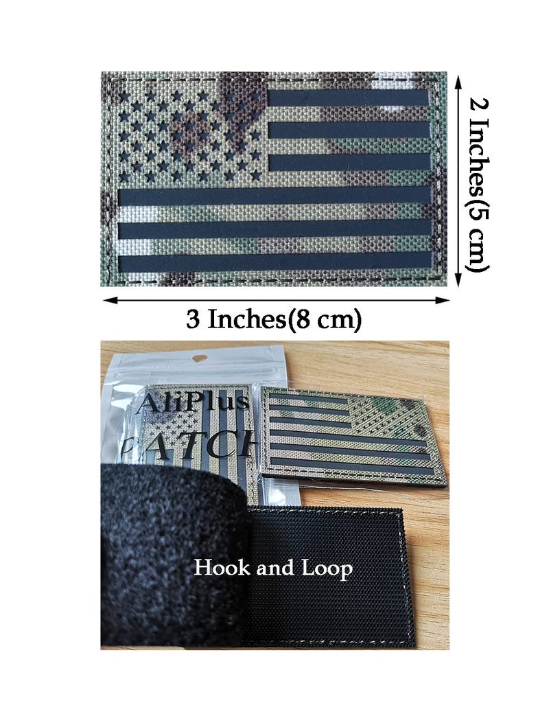 AliPlus 2 PCS AliPlus America Flag Patches IR Infrared Reflective Patches Laser Cut Patch Regular and Reverse(CP) - Image 3