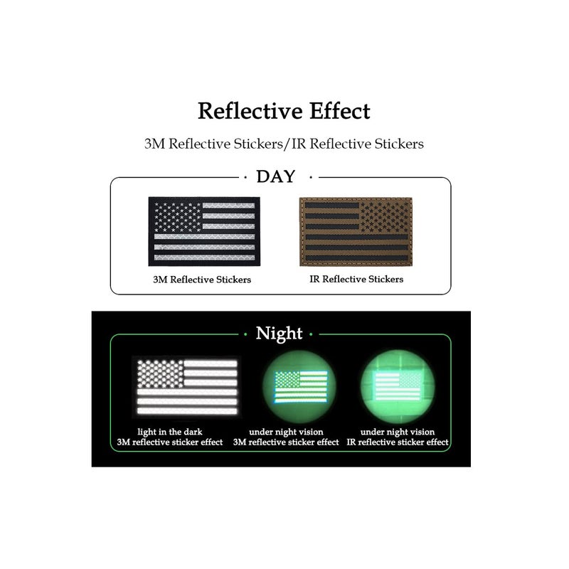 AliPlus 2 PCS AliPlus America Flag Patches IR Infrared Reflective Patches Laser Cut Patch Regular and Reverse(CP) - Image 5