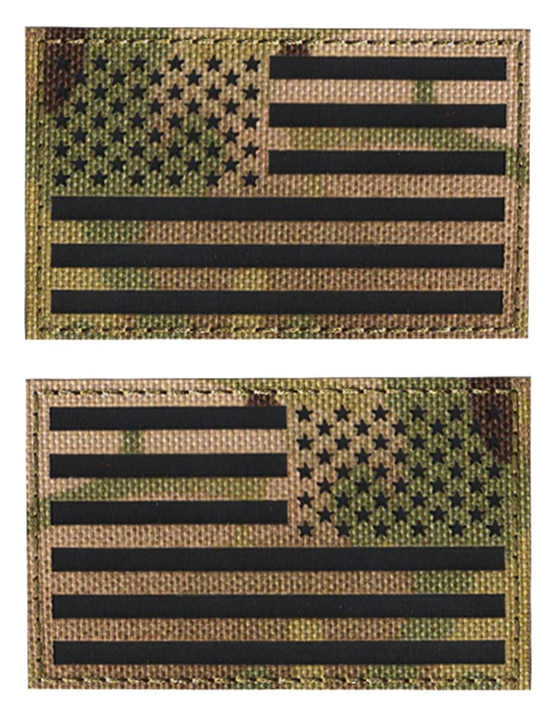 AliPlus 2 PCS AliPlus America Flag Patches IR Infrared Reflective Patches Laser Cut Patch Regular and Reverse(CP) - Image 1